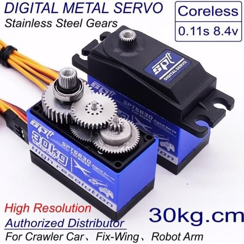 SPT5630 30kg 0.11s 8.4v high voltage metal gear coreless motor standard digital servo 1:8 1:10 RC Crawler Car Fix-wing Robot Arm