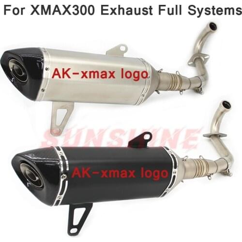 For YZF XMAX300 250 XMAX 300 X MAX250 Motorcycle Exhaust Escape Moto Muffler Slip on Motorcross Front Pipe Stainless Steel Tube