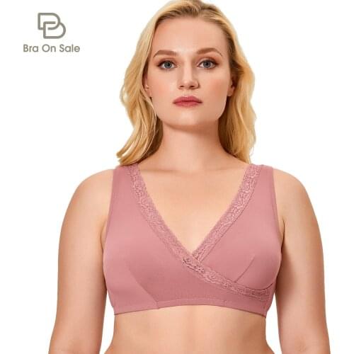 Womens Soft Gentle Comfortable Bras Sleep Wide Straps Plus Size Bra No Padding