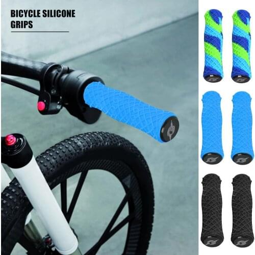 1 Pair Bicycle Handlebar Grips Smooth Soft Silicone Anti-Slip Handle Road Mountain Bike Handlebar Cover Riding Equipment