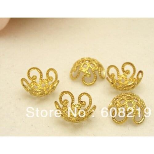 10mm Raw brass jewelry findings bead caps chain end cap shipping free 5000pcs