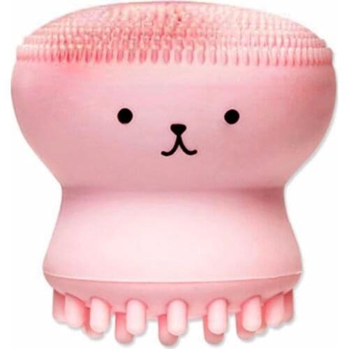 2 pcs Lovely Cute Animal Small Octopus Shape Silicone Facial Cleaning Brush Deep Pore Cleaning Exfoliator Face Washing Brush