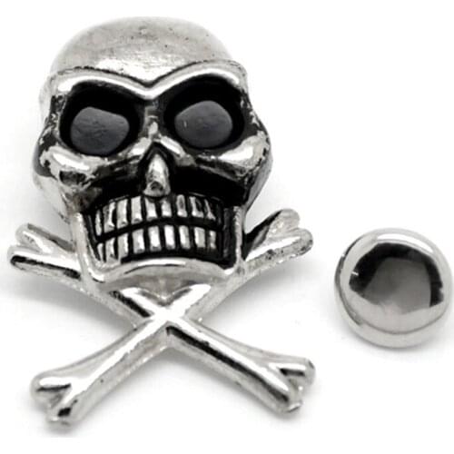 50Sets Antique Silver Tone Halloween Punk Skull Crossbone Studs Spots Spike Garment Rivets For Clothes Shoes Bags Sewing