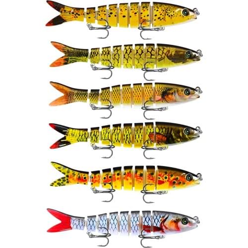 6pcs 19g Fishing Lure Multi Jointed Sinking Wobblers Pike Lure Bait Swimbait Hard Baits Fishing Tackle for Bass pesca Isca