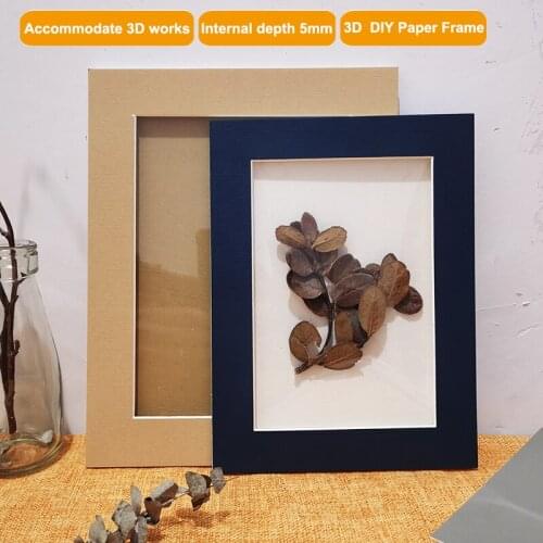 8Pcs/Set DIY Paper Photo Frame Internal Depth 5mm For Displaying Oil Painting Plant Specimen Paper Picture Frame Photo Decor