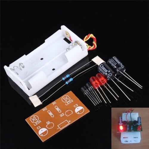 DIY Electronic Flash Elektronik Devreler Multivibrator LED Flashing Circuit Suite DIY Kit Teaching Training IC Parts