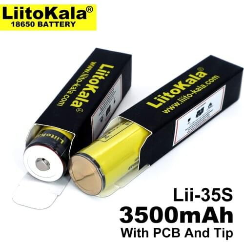 1-10pcs Liitokala Lii-35S Protected 18650 3400mAh Rechargeable Li-lon battery with 2MOS PCB 3.7V For Flashlight