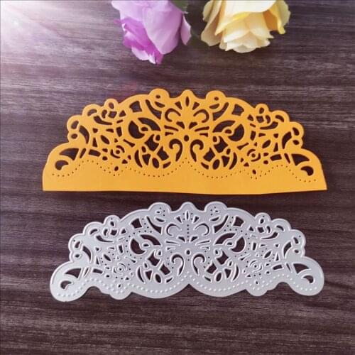 Metal Cutting Dies Flower Floral Lace Edge Border Stencil for DIY Scrapbooking Album Decorative Paper Cards Making Craft Dies