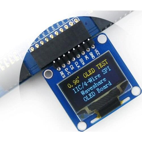 Waveshare 0.96inch OLED (A) Module LCD LED Display 128*64 Resolution SPI/I2C interfaces angled/horizontal pinheader SSD1306 Chip