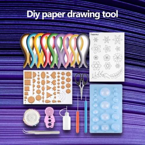 14/18/21Pcs DIY Paper Quilling Tool Set Template Mold Board Paper Drawing Scrapbooking Handmade Tools Kit with Gradient