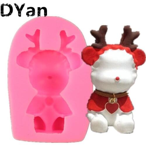 New Unique Style Antler Bear Fondant Silicone Mold Chocolate Mold DIY Cake Baking Decorative Mold