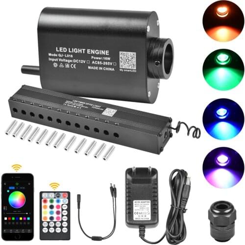 Fiber Optic Light Bluetooth app Control 16W RGBW Ceiling Stars Lights with Shooting Meteor Effect