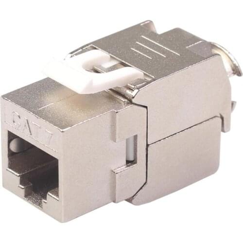 RJ45 Trapezoid Cat6 Cat7 Shielded FTP Module 10G Network Keystone Jack Connector Zinc Alloy Socket Module Connector