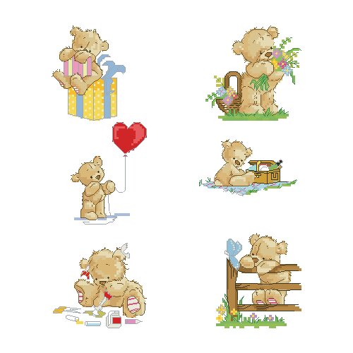 Cute little bear 32-36 Counted Cross Stitch 11CT 14CT 18CT DIY Chinese Cross Stitch Kits Embroidery Needlework Sets