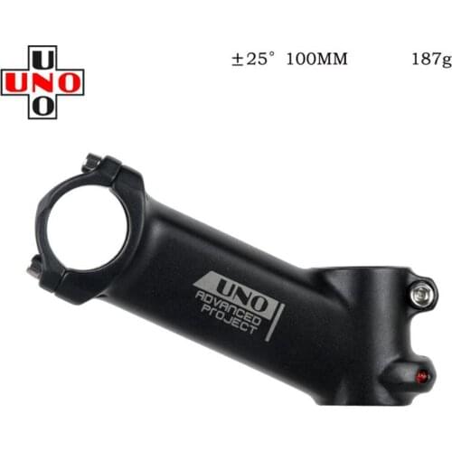UNO Bike Stem 25 degree Aluminum Lighweight 31.8 Handlebar 28.6mm Steer Fork Tube MTB mountain bike road 60 mm 70 80 90 100