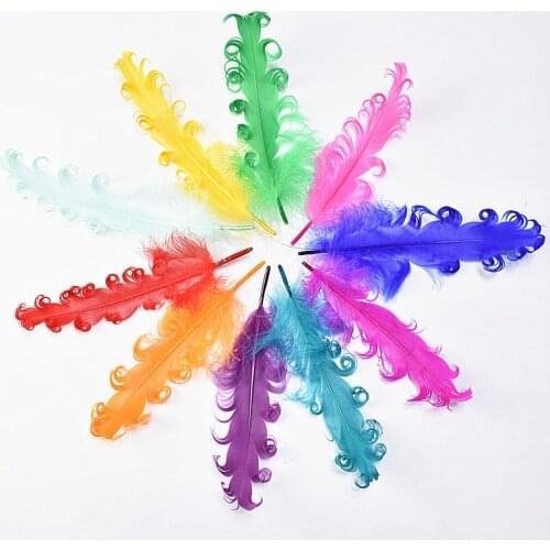 Top Natural dyeing curly Goose Feather 20pcs/lot13-18cm/5-7inch DIY feathers for crafts Halloween costumes/hat Decorative plumes