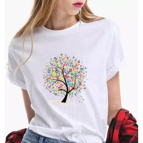 Graphic White T-Shirts for Women Print Tee Female Clothing Pastoral Style Women Clothes