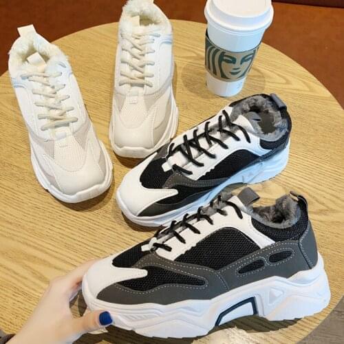 Autumn Shoes Woman Chunky Sneakers Lace Up Women Walking Platform Ladies Flats Vulcanized Shoes Comfort Winter Womens Footwear