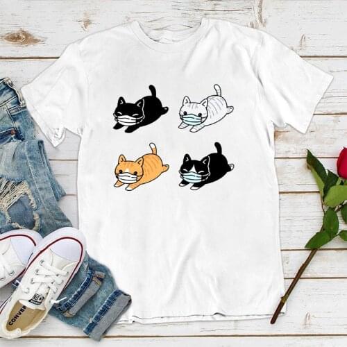 Women Lady Cartoon Print New Womens T-shirts Ladies T Tee Tshirt Womens Shirt Clothes Short Sleeve Graphic Printing