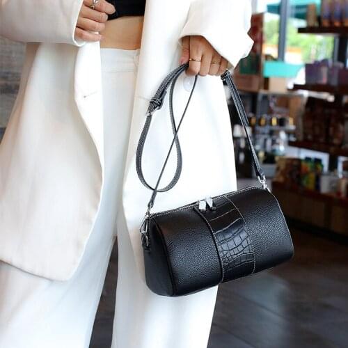 Ladies Versatile Messenger 2021 New Purses Crossbody Single Shoulder Bags Genuine Leather Boston Women Casual Handbags Fashion