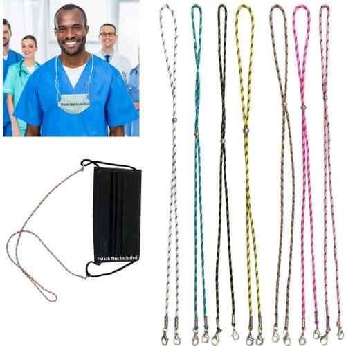 1pc Mask Hanging Rope Necklace Mask Glasses Holder Lanyard Adjustable Rope With Two Hooks Glasses Decoration