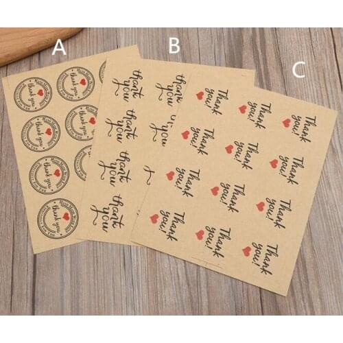 100 sheets/lot 12 pcs/sheet Kraft Paper Thank You Gift Tags Wedding Favors Party Accessories Christmas DIY Wedding Vintage