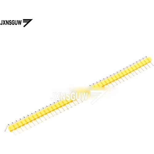 20pcs Spacing 2.54MM single row curved needle Insert needle 1*40PIN Copper needle yellow