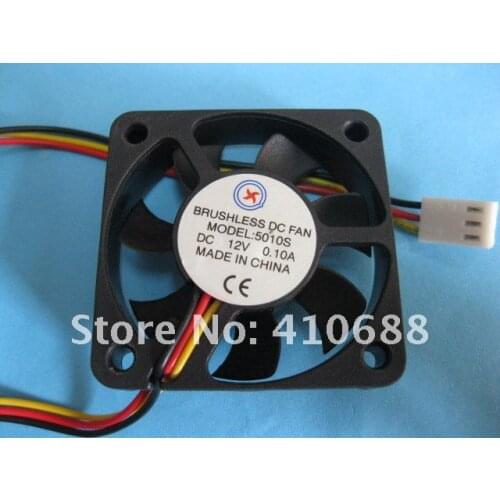 200 Pcs Brushless DC Cooling Fan 12V 5010S 7 Blades 50x50x10mm 3pin Sleeve-bearing