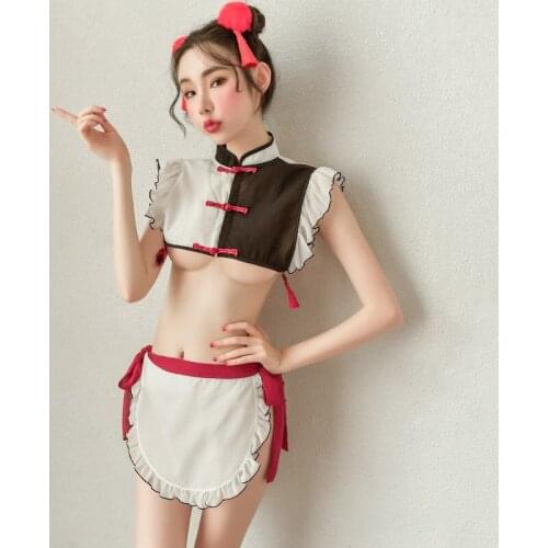 2020 New Sexy lingerie uniform temptation sexy Sao character hollowed back color matching classic style hoops suit