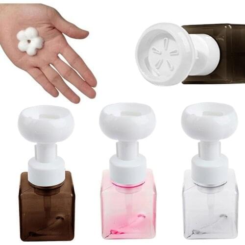 250ML Soap Bottle Foaming Lotions Refillable Flower Pump Head Soap Shampoo Cosmetic Empty Bottle 3D Flower-shaped Foam Pump