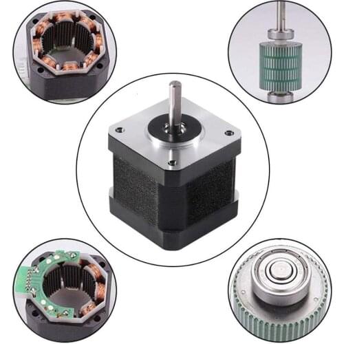 3D Printer Motors, Nema17 Stepper Motor 42BYGH 1.8 Degree 40MM 1.5A (17HS4401S) 42N.cm 4-Lead with 1m Cable for 3D Printer CNC