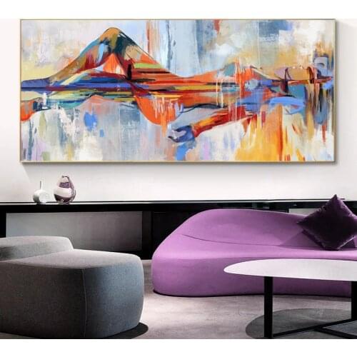 Watercolor Lord Buddha Abstract Oil Painting on Canvas Religious Posters and Prints Cuadros Wall Art Pictures For Living Room