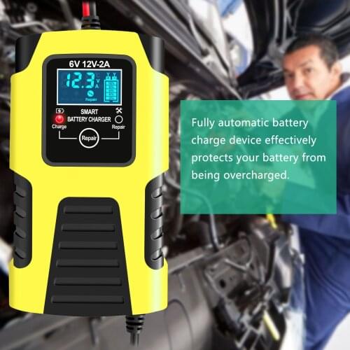 Car Battery Chargers 12V/2A 24V/2A Full Automatic Smart Battery Chargers Portable Chargers Battery Desulfator for Car Motorcycle