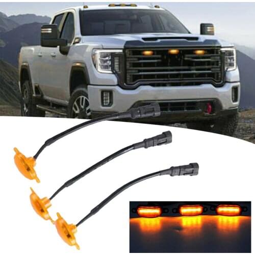 Car Light For GMC Sierra 2500 HD 2019-2021 Front Grille LED Light Raptor Style Grill Cover ABS Plastic