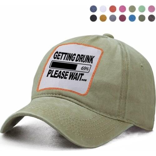 Getting Drunk-Please Wait Beer Bone Baseball Cap Dad Trucker Solid Snapback Hat Woman Ponytail Berets Caps Casquette Hats Gorras