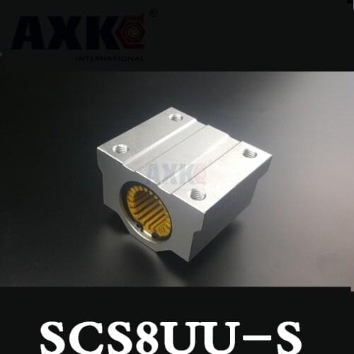 Linear Rail Axk Sc8uu Scs8uu Block Scs8uu-s For 8mm Shaft Guide Rail Linear Bearing With Lm8uu-s Engineering Plastic Low Noise