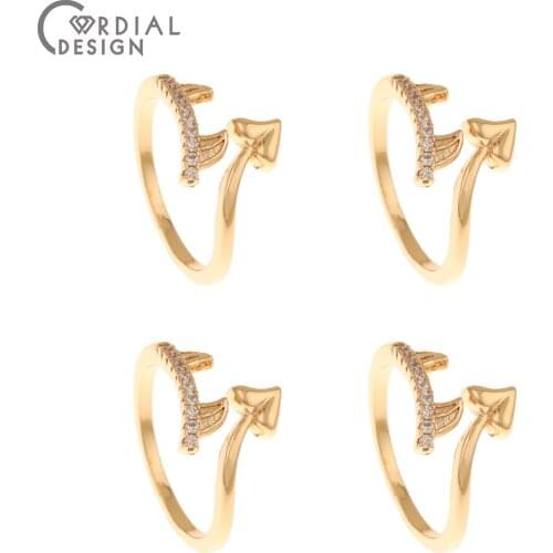 Cordial Design 2Pcs CZ Rhinestone Ring/Fashion Ring Jewelry/Rings For Women/Cooper/Genuine Gold Plating/Hand Made/Ring For Party