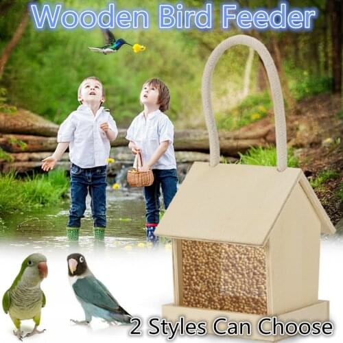 Wild Bird Wooden Feeder Hanging Feeders Viewing Window For Garden Yard Decorati Leisure durable practical Convenience Home
