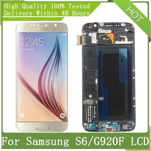 5.1'SUPER AMOLED LCD For SAMSUNG GALAXY S6 G920 G920F G920F With Frame LCD Display Touch Screen Digitizer Assembly Replacement