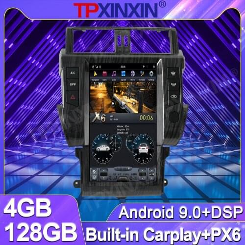 For Toyota Land Cruiser Prado 150 2014 - 2017 PX6 Android Screen Tesla Car Radio Tape Recorder Multimedia Video Player GPS Navi