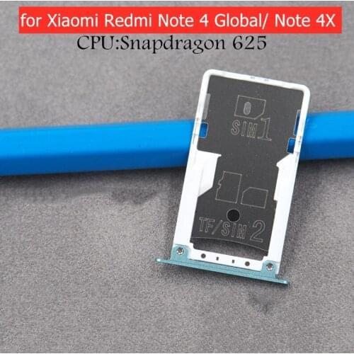 For Xiaomi Redmi Note 4 Global/ Note 4X Card Tray Holder Micro SIM Nano SIM SD Card Card Slot Adapter Holder Repair Spare Parts