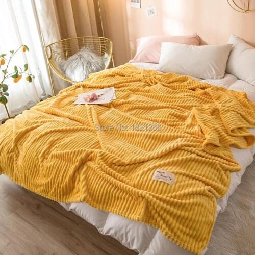Travel camping blanket luxury Yellow flannel blankets