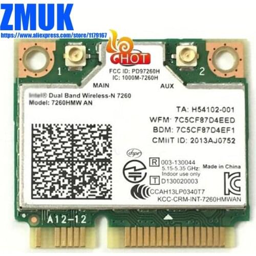 Int Dual Band (2.4G&5G) Wireless-N 7260 802.11abgn+BT4.0 Combo WiFi Card 7260HMWAN