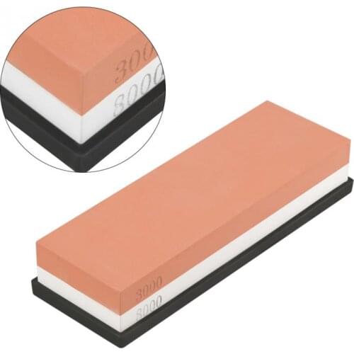 Two Sides 3000&8000 Grit Kitchen Knife Sharpener White Corundum Sharpener Stone Non-slip Sharpening Stone Grinding Tool Hot