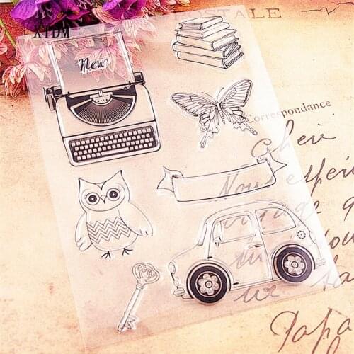 Hot selling typewriter clear stamp / silicone seal flower stamp DIY scrapbook album / card production