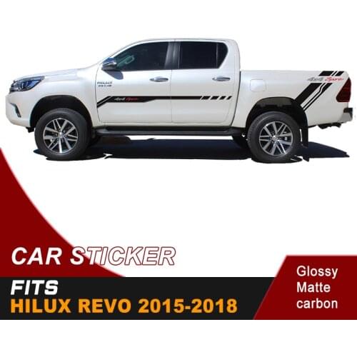 Hilux racing side stripe pickup boxbed graphic Vinyl 4x4 car stickers for TOYOTA HILUX revo and vigo 2012-2015 2016 2017 2018