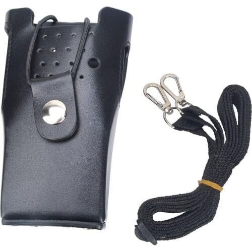 Leather Protective Sleeve Hard Holster Shoulder Bag Case for MOTOROLA GP3688 CP200 CP040 CP140 Two Way Radio Walkie Talkie