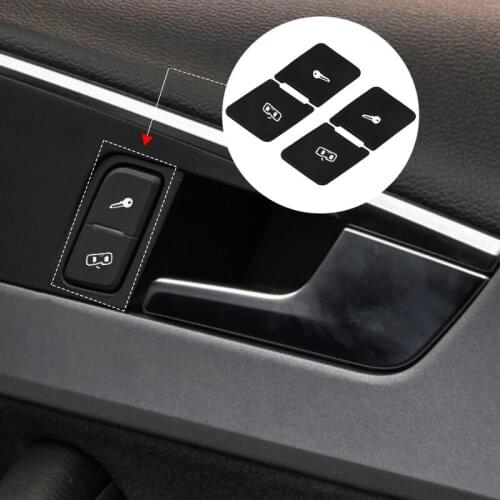 Left+Right Matte Black Car Door Lock Control Switch Button Repair Stickers Decals For Audi A3L Fixed Ugly Button Car Stickers