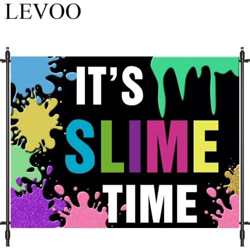 LEVOO Photography Backdrop Graffiti Dye its Slime Time Party Prop Fabric Photography Backdrop Photocall Photobooth