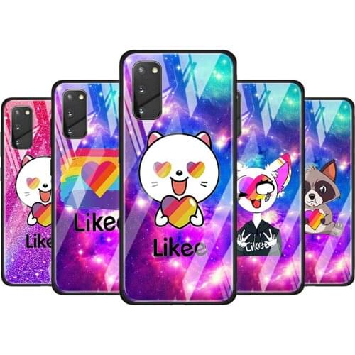 Cute Funny Likee for Samsung Galaxy S20 FE Ultra Note 20 S10 Lite S9 S8 Plus Luxury Tempered Glass Phone Case Cover